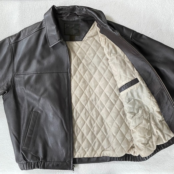 Saddlebred Men's Brown Leather Jacket Vintage XL‎ Quilted Lining Bomber Flight - Picture 6 of 16